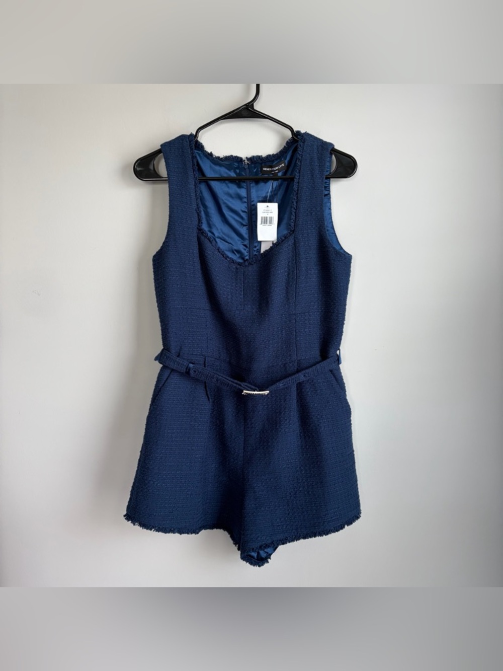 Generation Love Sage Crystal Belted Tweed Romper